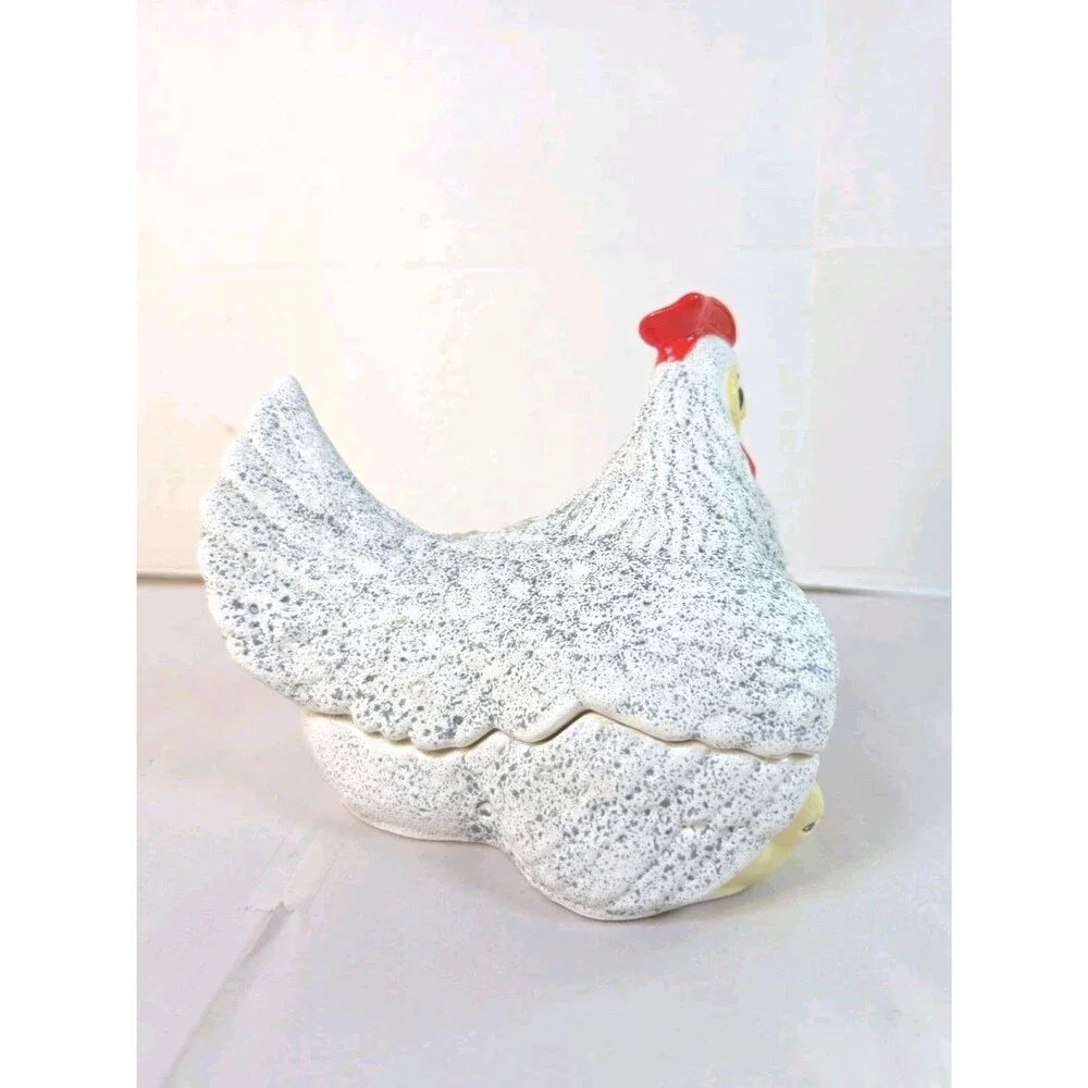 Rare Grey Speckled Vintage Arnel's Mother Hen & Chicks 1930s Chicken Farmhouse